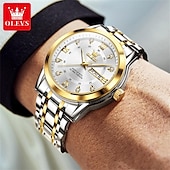 levne Quartz hodinky-OLEVS Muži Křemenný Módní Obchodní Wristwatch Svítící Kalendář Datum týden VODĚODOLNÝ Ocel Hodinky