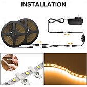 cheap Plug Strip Lights-LED Strip Light Set 32.8Ft Dimmable  Warm Light White Light Ice Blue Yellow Light Red Light Super Bright LED Tape Light 120 LED/M SMD 2835 Suitable for Dressing Table Home Kitchen Cabinet Bedroom