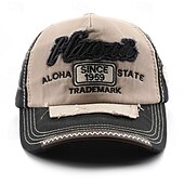 economico Cappellino da baseball da uomo-Per uomo Cappellino da baseball Cappello da sole Cappello da camionista Rosso Verde Cotone Collage Con ricami Di tendenza Informale Strada Giornaliero Alfabetico Regolabile Crema solare Traspirante
