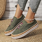 economico Slip-ons e mocassini da donna-scarpe casual slip-on bianche da donna – sneakers traspiranti in similpelle con finiture in sughero e fascia elastica per camminare, viaggiare e indossare ogni giorno
