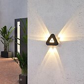 abordables appliques murales extérieures-appliques murales extérieures à LED blanc chaud 20 cm 9 têtes contractées triangle moderne personnalité d&#039;éclairage à trois côtés métal moderne adapté au mur de fond dans l&#039;escalier de magasin