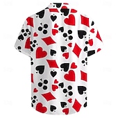 tanie Geometryczny wzór-Męskie Wzór geometryczny Poker Koszula Zapinana na guziki koszula Krótki rękaw Moda Designerskie Codzienny Codzienny Święto Plaża Wiosna i lato Wieczorne Nadruk Przycisk w dół Niebiesko-zielony
