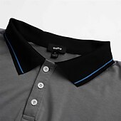 economico Polo classica da uomo-Per uomo POLO Camicia da golf Golf Informale Per eventi Collo a polo a costine Classico Manica corta Di tendenza Essenziale Color Block Collage Tasche Estate Standard Viola Grigio POLO