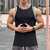voordelige Hardloop T-shirts en Tanktops-Voor heren Training tanktop Hardlooptanktop Fitness tanktop Lapwerk Mouwloos Ves / Mouwloos Casual Sportkleding Effen Sneldrogend Zacht Ademend Sportschooltraining Wandelen Joggen Sportkleding