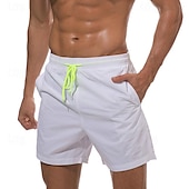 baratos shorts de natação masculinos-Homens Bermuda de Surf Shorts de Natação Calção Justo de Natação Com Cordão Cintura elástica Tecido Conforto Secagem Rápida Curto Feriado Praia Final de semana Moda Casual Azul Céu Preto