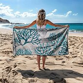 abordables ensembles de serviettes de plage-serviette de plage série palmiers couvertures confortables 100 % microfibre serviette de plage surdimensionnée, 35 &quot;x 70&quot;, grande serviette de bain pour adolescents adultes, séchage rapide,