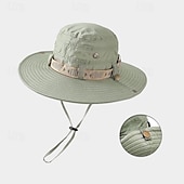 economico Cappelli da uomo-Per uomo Cappelli da pescatore Cappello da sole Verde chiaro Verde scuro Poliestere Di tendenza Informale Strada Giornaliero Liscio Regolabile Crema solare Traspirante