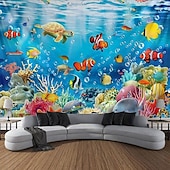 cheap Animal Tapestries-Wall Tapestry Art Decor Blanket Curtain Picnic Tablecloth Hanging Home Bedroom Living Room Dorm Decoration Animal Fish Underwater World