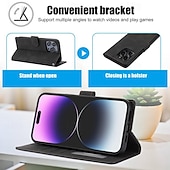 Χαμηλού Κόστους iPhone Θήκες-τηλέφωνο tok Για iPhone 16 iPhone 15 Pro Max Plus iPhone 14 13 12 11 Pro Max Plus Mini SE Πίσω Κάλυμμα με βάση στήριξης Μαγνητική με λουράκι καρπού Ρετρό TPU PU δέρμα