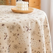 abordables Nappes-Nappe à franges 100% coton avec pompon plante florale