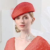 preiswerte Faszinationen-Hüte Sinamay Scheibenhut Pillbox-Hut Schleierhut Cocktail Abendgesellschaft Elegant Britisch Mit Schleife Tüll Kopfschmuck Kopfbedeckung