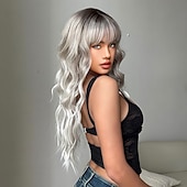 voordelige Synthetische trendy pruiken-Synthetische pruiken Uniformen carrière Kostuums Prinses Gekruld Golvend Middelste stuk Gelaagd kapsel Machinegemaakt Pruik 66.0 cm Lichtgoud Synthetisch haar Dames Cosplay Feest Modieus Blond Natuur