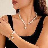 abordables Colliers-Collier Pendentif Résine Femme Elégant Le style mignon Romantique Multirang Trèfle Mignon Irrégulier Colliers Tendance Pour Mariage Soirée du quotidien