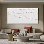 preiswerte Abstrakte Gemälde-weiße Wellen abstrakte Malerei handgemachte weiße Wand Kunst horizontale Malerei Kunst weiß strukturierte Welle Malerei Wand Kunst weiß Leinwand Ölgemälde Wand Kunst weiß abstrakte Ozean Wand Kunst