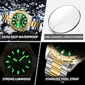 abordables Montres à quartz-Poedagar hommes montre à quartz minimaliste en plein air mode décontracté lumineux calendrier date semaine étanche montre en acier