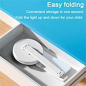 abordables Lámparas de escritorio-Lámpara de escritorio LED, lámpara de mesa con reloj, lámpara de escritorio regulable recargable por USB, luz LED enchufable, protección ocular plegable, luz nocturna de lectura, lámpara de mesa de