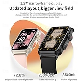 abordables Pulseras inteligentes-696 H23 Reloj inteligente 1.57 pulgada Pulsera inteligente Bluetooth Podómetro Recordatorio de Llamadas Seguimiento del Sueño Compatible con Android iOS Mujer Llamadas con Manos Libres Recordatorio