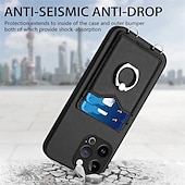 economico Cover per iPhone-telefono Custodia Per iPhone16 iPhone 15 Pro Max Plus iPhone 14 13 12 11 Pro Max Plus Mini SE Per retro Supporto ad anello Slot per schede Resistente agli urti Retrò TPU Metallo pelle sintetica