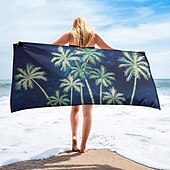 abordables ensembles de serviettes de plage-serviette de plage série palmiers couvertures confortables 100 % microfibre serviette de plage surdimensionnée, 35 &quot;x 70&quot;, grande serviette de bain pour adolescents adultes, séchage rapide,
