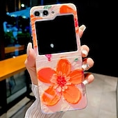 cheap Samsung Cases-Phone Case For Samsung Galaxy Z Flip 6 Z Flip 5 Back Cover Ultra Thin Shockproof Flower Floral TPU