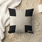 billiga geometrisk stil-svart vit dubbelsidigt kuddfodral 1 st mjukt kuddfodral kuddfodral örngott för soffa sovrum vardagsrum överlägsen kvalitet maskintvättbar utomhusdyna för soffa soffa stol