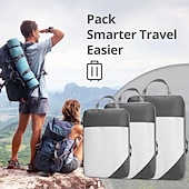 economico deposito bagagli e viaggi-Confezione da 6 cubi da imballaggio a compressione per valigie, set da 6 cubi da imballaggio organizer da viaggio, organizzatori da viaggio comprimibili essenziali per il viaggio