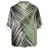 Voor heren Palmblad Tropische planten Hawaiiaans overhemd Aloha-shirt Lange mouw Overhemd Opstaand Hawaii Toevlucht Buiten Vakantie Feest Geel blauw Groen S M L voordelige Tropische planten-Voor heren Palmblad Tropische planten Hawaiiaans overhemd Aloha-shirt Lange mouw Overhemd Opstaand Hawaii Toevlucht Buiten Vakantie Feest Geel blauw Groen S M L
