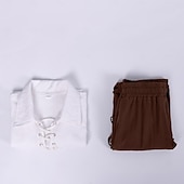 abordables Tenues-Médiéval Renaissance 17ème siècle Pantalon Tenues Chemise Pirate Viking Ranger Garçons Pirate Fantaisie Steampunk Halloween Carnaval Performance LARP Foire de la Renaissance Enfant Chemise Pantalon