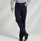 cheap Men&#039;s Elite Pants-Men&#039;s Dress Pants Zipper Pocket Solid Color Breathable Full Length Formal Office Work Chic &amp; Modern Formal Navy Blue Khaki Micro-elastic