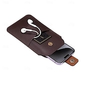 abordables sac de téléphone universel-Hommes téléphone portable boucle étui ceinture taille sac accessoires pu cuir sac à main téléphone portefeuille vintage ceinture téléphone portable gaine de protection