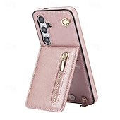 cheap Samsung Cases-Phone Case For Samsung Galaxy S24 S23 S22 S21 S20 Ultra Plus FE S25 Ultra Back Cover Wallet Case Zipper with Lanyard Kickstand Retro TPU PU Leather