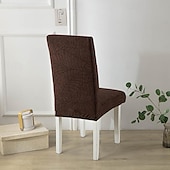 cheap Chair Cover-Water Resistant Elastic Dining Chair Cover for Dining Room Kitchen Wedding Hotel Banquet Restaurant Anti-dirty Seat Chair Covers