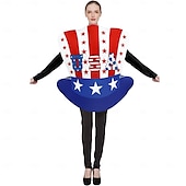 abordables Accesorios-Bandera de USA Disfraz de carnaval Disfraz del 4 de julio Adulto Hombre Mujer Gracioso Rendimiento Fiesta Carnaval Día de la Independencia 4 de julio Disfraz de carnaval fácil