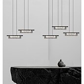 cheap Pendant Lights-LED Pendant Light 3-Color Light 35/50/65cm 1/2/3-Light Rectangle Brass Black Chandelier Modern Rectangular Pendant Lighting Fixture for Dining Room Kitchen Island Bedroom 220-240V