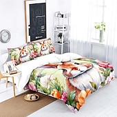 economico Set copripiumino-Coniglietto di peluche dipinto a mano ad acquerello set da 3 pezzi di copripiumini per camere d&#039;albergo camere per gli ospiti alloggi di lusso set biancheria da letto comfort 1 copripiumino 2 federe