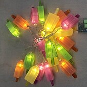 economico Striscie luci a batteria-stringa di luce a led con bastoncino di ghiaccio, stringa di luce con bastoncino di ghiaccio estivo 1.5m 10led luci colorate per gelato alimentate a batteria festa estiva decorazione domestica luce da