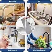 رخيصةأون أدوات الحمام-قطعة واحدة من مقبض صنبور السيليكون، صينية فلتر بالتنقيط، حصيرة كبيرة من السيليكون، حامل إسفنجة لصابون الأطباق، ملحقات حوض المطبخ، طاولة المطبخ والحمام، واقي من دفقة حوض المطبخ