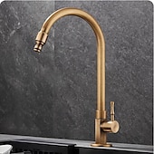 billige Baderomskraner-Vaskekran for baderom - Klassisk Antikk Messing Montere Utsiden Enkelt Håndtak Et HullBath Taps