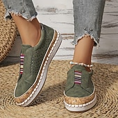 economico Slip-ons e mocassini da donna-scarpe casual slip-on bianche da donna – sneakers traspiranti in similpelle con finiture in sughero e fascia elastica per camminare, viaggiare e indossare ogni giorno