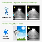 cheap Street Lights-68LED Solar Flood Lights Sensor Wall Lamp, Human Body Induction Waterproof Wall Intelligent Control, Waterproof Outdoor Triangle Floodlight for Home Garden Household Courtyard 1pc