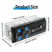 cheap Bluetooth Car Kit/Hands-free-1din DAB 12V Car Radio Autoradio Bluetooth/FM/USB/SD/AUX-in Stereo AI Voice Colorful Lights In-dash Car MP3 Player D3300