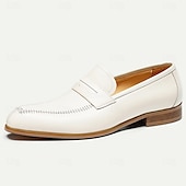 abordables Mocassins en cuir de qualité supérieure-Homme Mocassins et Slip On Imprimer des chaussures Maillots de bain Cuir Cuir de vachette pleine fleur italien Confortable Antidérapantes Mocassins Beige
