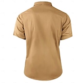 billige vestlige skjorter for menn-Herre Stjerne Arbeidsskjorter Western skjorte Cargo skjorte Kortermet Fritid Taktisk Sport &amp; Utendørs Ut på byen Sommer Vår Aftæpning Trykt mønster Militærgrønn Kakifarget Mørkeblå Beige