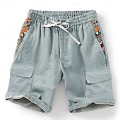 cheap Retro Vintage &amp; Ethic-Men&#039;s Geometric 3D Print Shorts Summer Shorts Casual Shorts Mid Waist Designer Ethnic Style Retro Vintage Casual Daily Holiday Pocket Drawstring Elastic Waist Designer Clothing Apparel