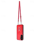 levne Pouzdra pro Samsung-telefon Carcasă Pro Samsung Galaxy S24 Ultra Plus S23 Ultra Plus S22 Plus Ultra A55 A35 A25 A15 5G A54 A34 A14 A53 A33 A23 A13 S25 Ultra Zadní kryt Držák na prsteny s Lanyardem Slot pro kartu Retro