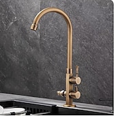 billige Baderomskraner-Vaskekran for baderom - Klassisk Antikk Messing Montere Utsiden Enkelt Håndtak Et HullBath Taps