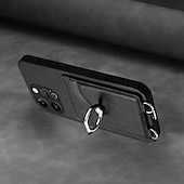 economico Cover per iPhone-telefono Custodia Per iPhone16 iPhone 15 Pro Max Plus iPhone 14 13 12 11 Pro Max Plus Mini SE Per retro Supporto ad anello Slot per schede Resistente agli urti Retrò TPU Metallo pelle sintetica