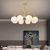 olcso Függőfények-led függőlámpa 65/85cm 6/8 fény század közepén modern e27 csillár nagy fehér gömb sputnik vintage sárgaréz süllyesztett mennyezeti lámpa konyhasziget függőlámpa matt üveggolyós függőlámpa 110-240v