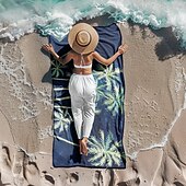 abordables ensembles de serviettes de plage-serviette de plage série palmiers couvertures confortables 100 % microfibre serviette de plage surdimensionnée, 35 &quot;x 70&quot;, grande serviette de bain pour adolescents adultes, séchage rapide,