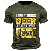 お買い得  メンズグラフィックTシャツ-メンズ 面白いビール Tシャツ &quot;私は週に3日しかビールを飲まない 昨日、今日、明日&quot; グラフィックティー